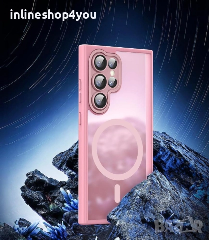 Матов MAGSAFE Кейс за Samsung Galaxy S23 Ultra - Различни цветове, снимка 3 - Калъфи, кейсове - 51854698