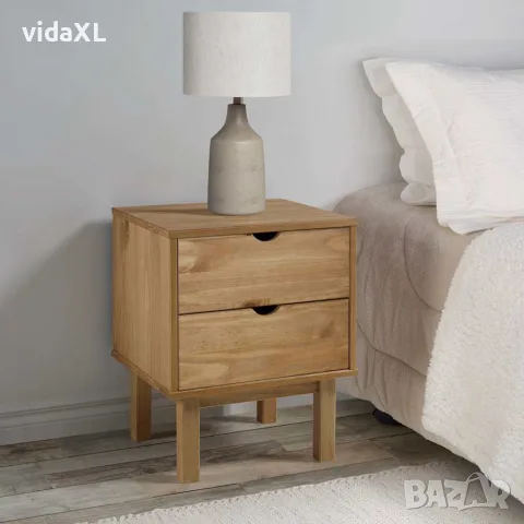vidaXL Нощно шкафче OTTA, 45x39x57 см, борово дърво масив, снимка 2 - Врати за баня - 56147234