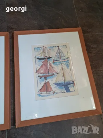 три картини акварел на морска тематика , снимка 10 - Картини - 47747273