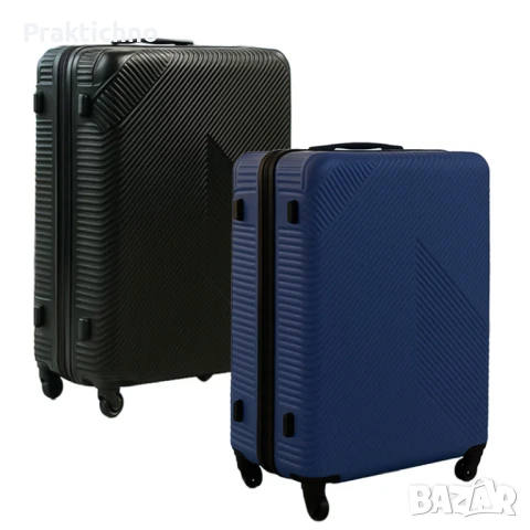 Пътнически куфар на колела TRIZAND, син / черен, 48 см х 74 см х 28 см, снимка 1