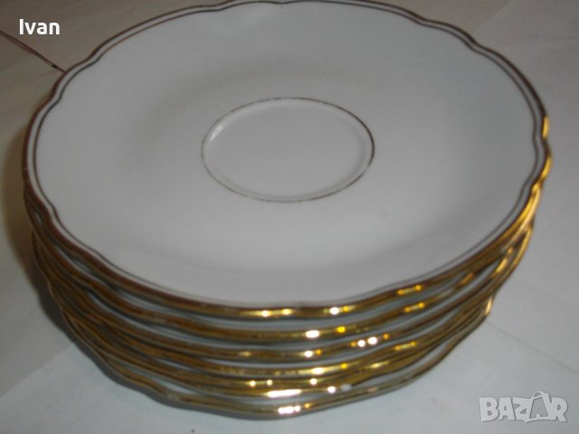 7 бр. Порцеланови Чинии ф150мм-BAVARIA-Стил Барок-Немски-За Чай/Кафе/Десерт, снимка 4 - Чинии - 39848331