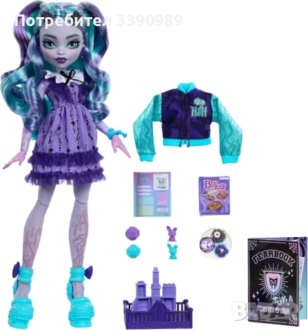 Чисто нова кукла Monster High Twyla (Fearbook серия), снимка 2 - Кукли - 52379927