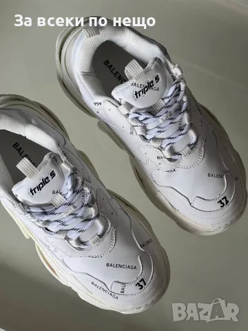 Triple S All-Over Logo White Унисекс👟Мъжки Бели Маратонки👟Дамски Спортни Обувки Код SEM-451, снимка 6 - Маратонки - 55871367