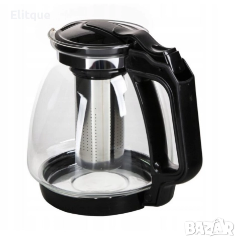 Стъклена кана с метален филтър за запарка на чай, снимка 7 - Други - 52901416