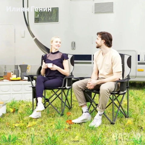 Комплект от 2 сгъваеми стола Outsunny, сгъваеми къмпинг столове , снимка 9 - Къмпинг мебели - 51853196