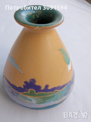 Ваза майолика подписана от автора -1930г, снимка 15 - Други ценни предмети - 41017757