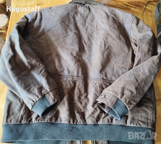 Винтидж Jos. A. Bank кожено кафяво Bomber Aviator Пилотско Хл, снимка 2 - Якета - 52152643