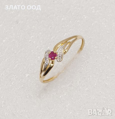 Златни пръстени с сапфири, рубини и диаманти- 18К, снимка 6 - Пръстени - 39790245