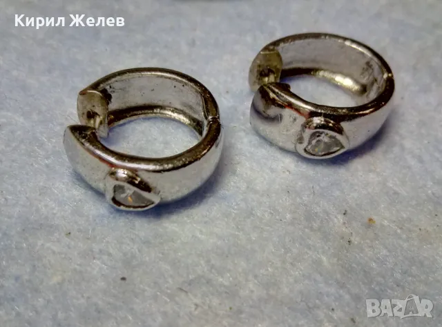 ШАРМАНТНИ СРЕБЪРНИ ОБЕЦИ СРЕБРО 925 с БЯЛА ПОЗЛАТА и СЪРЦЕВИДНИ ФАСЕТИРАНИ ЦИРКОНИ 47480, снимка 5 - Обеци - 49510752