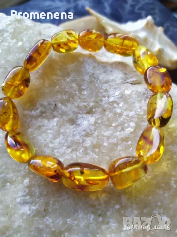 Ръчно изработени гривни от естествен Балтийски Кехлибар, снимка 4 - Гривни - 50166923