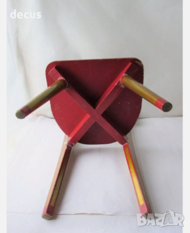 Оригинален съветски ръчно изработен детски стол, винтидж, снимка 6 - Антикварни и старинни предмети - 51456717