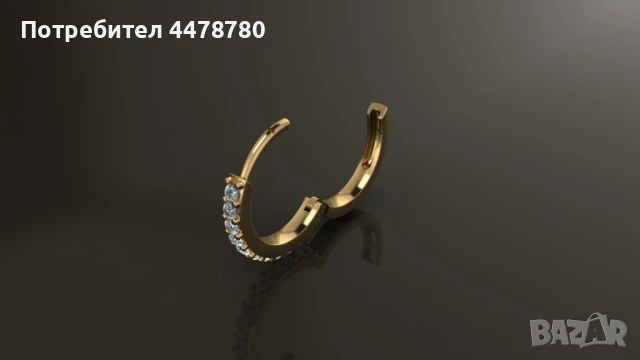 Златни обеци с VS1 диаманти, снимка 5 - Обеци - 50445812