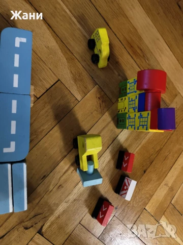 Дървен конструктор от кубчета и коли за бебета, снимка 4 - Конструктори - 50737867