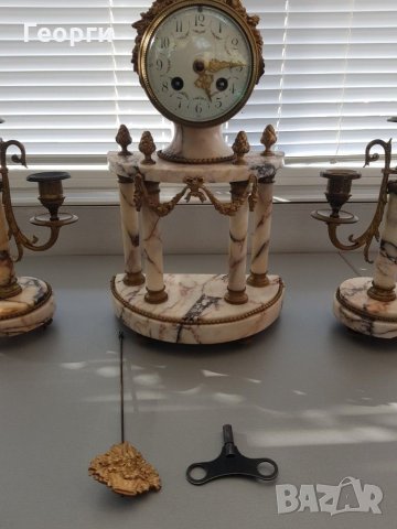 Френски антикварен каминен часовник , снимка 7 - Антикварни и старинни предмети - 34829466