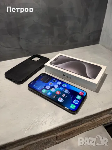 КАТО ЧИСТО НОВ Iphone 15 Pro Max Black + подарък, снимка 7 - Apple iPhone - 55943082