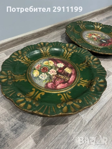 Антикварна декоративна купа / чиния, 2 бр., снимка 9 - Други - 53333569