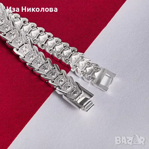 Масивна сребърна гривна, снимка 2 - Гривни - 50316408