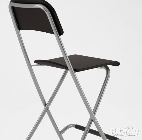Стилен Бар стол сгъваем хром/дърво НОВИ-Цена до изчепване, снимка 4 - Столове - 39597860