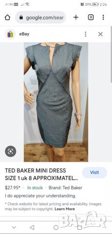 Ted Baker маркова дамска елегантна рокля размер XS us 1, снимка 2 - Рокли - 39037076