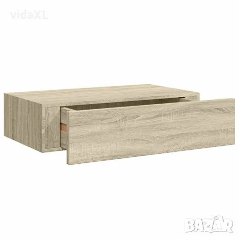 vidaXL Стенен рафт с чекмедже, дъб, 40x23,5x10 см, МДФ