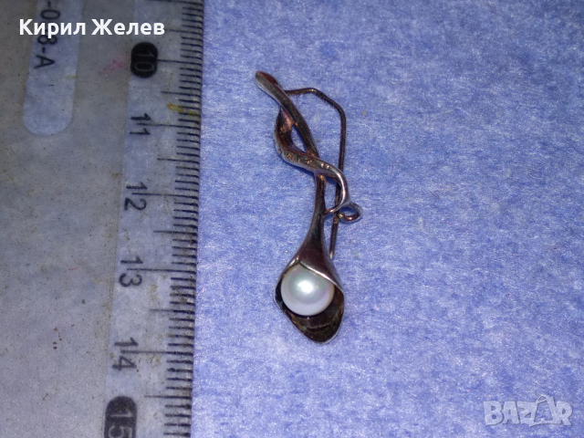 АР НУВО ПЕРЛЕНА СРЕБЪРНА БРОШКА СРЕБРО 925 с БЯЛА ПОЗЛАТА и ЕСТЕСТВЕНА БЯЛА ПЕРЛА РЪЧНА РАБОТА 43322, снимка 7 - Антикварни и старинни предмети - 44692766