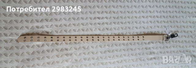 Дамски бежов кожен колан 