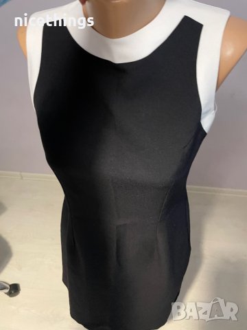 Рокля черно с бял кант, снимка 8 - Рокли - 36010596