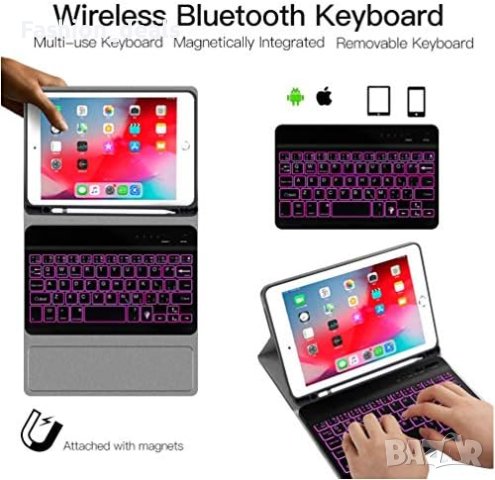 Нов безжичен Bluetooth Клавиатурен калъф за таблет iPad Mini 5/4/3/2/1,  7.9 инча Айпад, снимка 5 - Калъфи, кейсове - 42235699