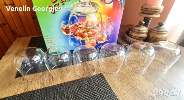 Комплект за пунш ,,Bohemia" от 9 части за сервиране на напитки 4.5L, снимка 7 - Сервизи - 49195451