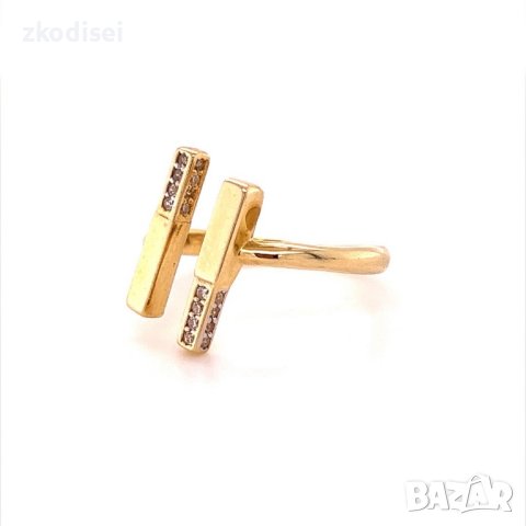 Златен дамски пръстен 2,43гр. размер:58 14кр. проба:585 модел:17807-6, снимка 2 - Пръстени - 41486174