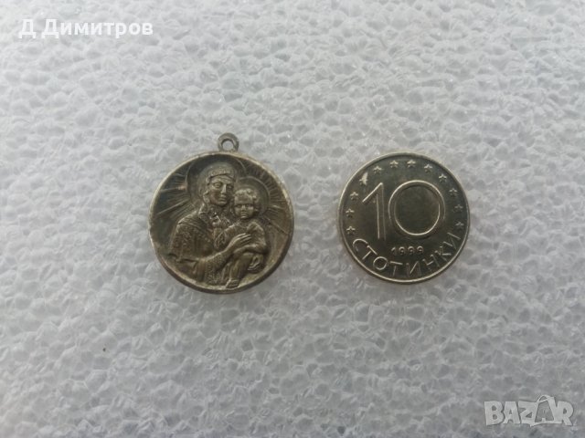Старинна висулка Богородица сребро/сачан, снимка 4 - Антикварни и старинни предмети - 39811227