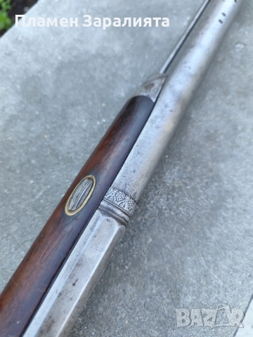 Автентична капсулна пушка с микелет и дамаскова цев, снимка 11 - Антикварни и старинни предмети - 52788304