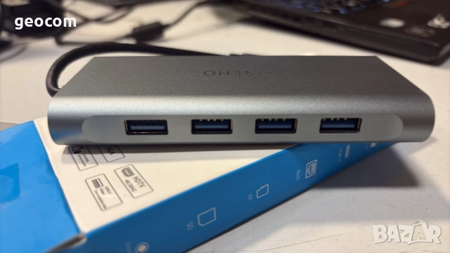 11в1 USB Type-C HUB (Нов,4K HDMI,4xUSB,SD/MMC/mSD,LAN,D-SUB), снимка 5 - Друга електроника - 52524521