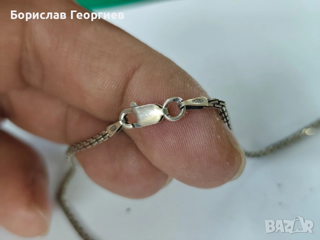 Сребърно колие 925 сърце, снимка 4 - Колиета, медальони, синджири - 52538158