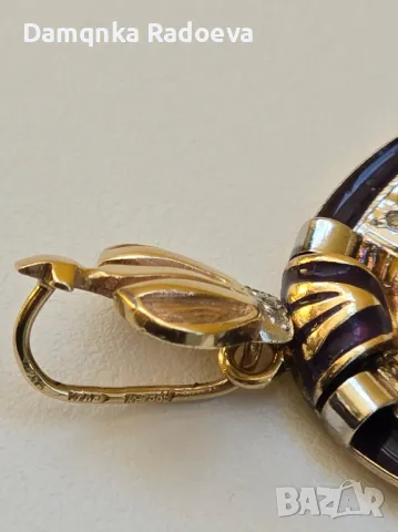 СССР златна висулка с Якутски Диаманти 14 карата, снимка 4 - Колиета, медальони, синджири - 49783796