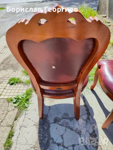 Масивен дървен стол с облегалка два броя, снимка 10 - Столове - 50123554