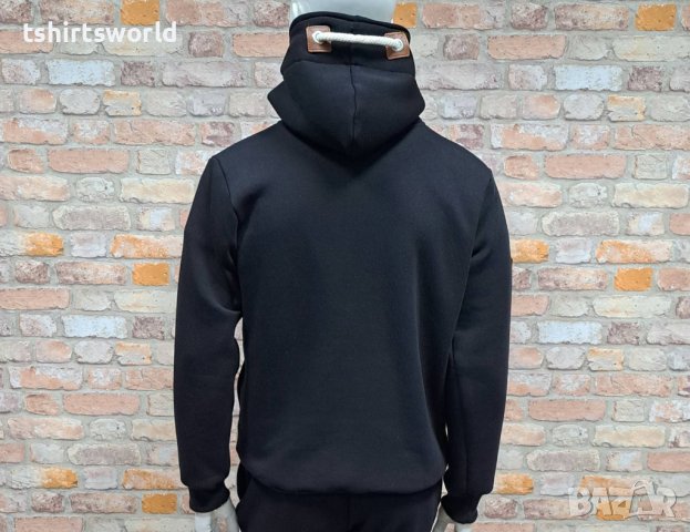 Нов мъжки топъл суичър с цип на марката НАКЕТАНО в черен цвят, снимка 7 - Суичъри - 42740704