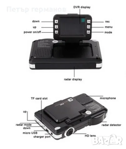 Видеорегистратор 2 в 1 с дисплей 2 инча камера и радар за скоростт, снимка 9 - Аксесоари и консумативи - 49528982