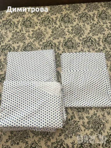 Комплект чаршафи с калъфки за спалня със  жълти точки в 4 части, с сини точки в 3 части, снимка 4 - Спално бельо - 51090928