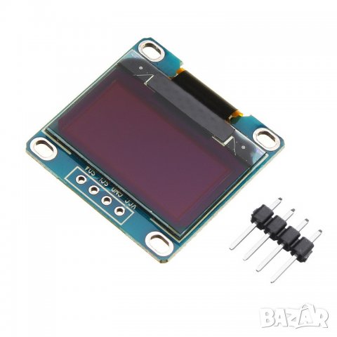 0,96 инча 4-пинов IIC I2C OLED дисплей модул 12864 / жълт + син, снимка 7 - Друга електроника - 35807012