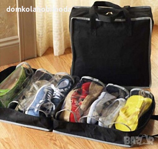 Чанта органайзер за обувки, 6 чифта, Червен и Черен цвят, снимка 5 - Други - 40659143