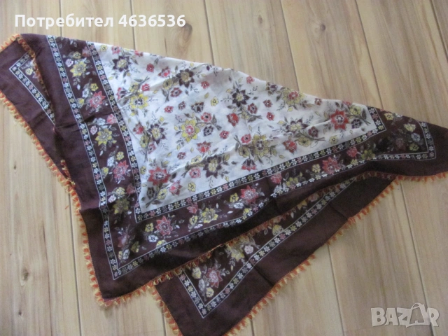 Стара кърпа за носия , памук, ръчно плетена дантела