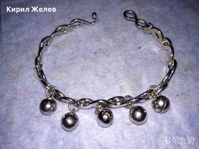 СРЕБРИСТА АЖУРНА РЕТРО ГРИВНА от НЕРЪЖДАЕМА СТОМАНА с КАМБАНКИ / ЗВЪНЧЕТА 38315, снимка 5 - Гривни - 41148038
