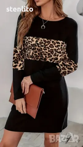Дамска Рокля с Леопардов Принт размер XL, снимка 6 - Рокли - 48105555