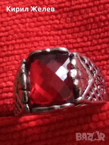 СТАР МЕДЕН ПОСРЕБРЕН ПРЪСТЕН с ЮВЕЛИРНО ФАСЕТИРАН ГОЛЯМ ГРАНАТ АРИСТОКРАТИЧНО АРТ ДЕКО БИЖУ 25194, снимка 14 - Пръстени - 34883916