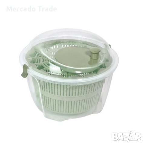 Центрофуга за салата Mercado Trade, Ръчна, За домашна употреба, Пластмаса, Зелен, снимка 2 - Аксесоари за кухня - 41590785