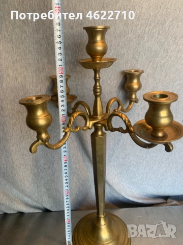 голям месингов свещник , снимка 3 - Антикварни и старинни предмети - 53405591