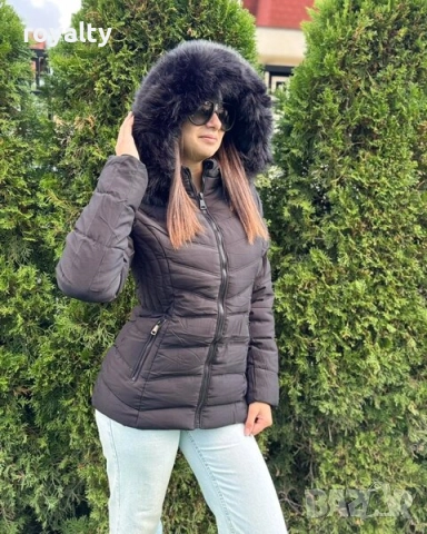 Черно Зимно Дамско Яке , снимка 2 - Якета - 52648193