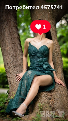 Дизайнерска бална рокля – зелена ✨