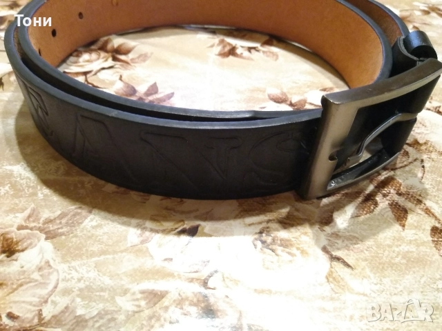 JEANS Нов Мъжки Колан Изцяло от Естествена Кожа 120см, снимка 8 - Колани - 52563752